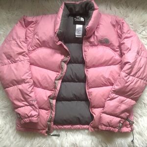 Women’s Pink puffy north face jacket